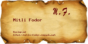 Mitli Fodor névjegykártya
